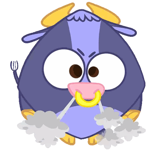 Purple Cow With Yellow Ring Sticker