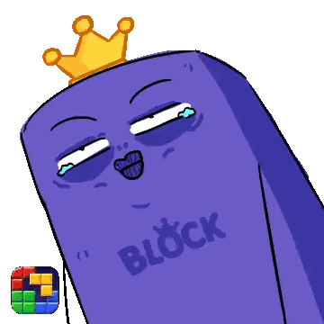 Purple Crowned Block Sticker