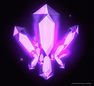 Purple Crystals Glowing On Black Background GIF