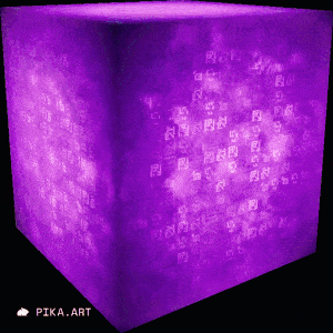 Purple Cube Saying Pika Art GIF