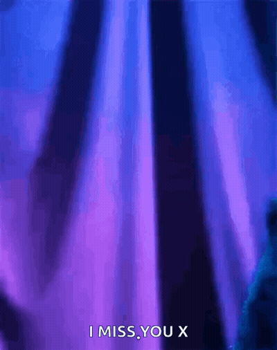 Purple Curtain Saying I Miss You X GIF