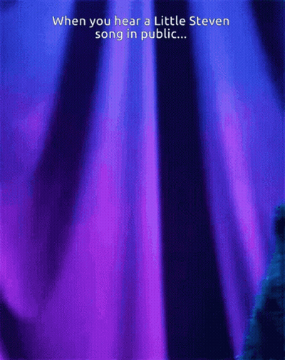 Purple Curtain Saying When You Hear A Little Steven Song In Public GIF
