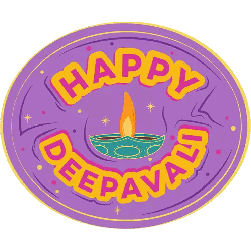 Purple Deepavali Candle Sticker