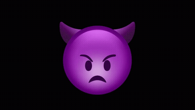 Purple Devil Emoji With Horns And Sad Face GIF