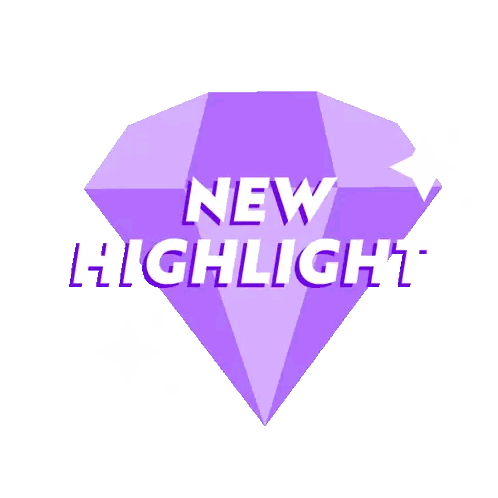 Purple Diamond Saying New Highlight Sticker
