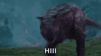 Purple Dinosaur Standing In Field Hhh GIF