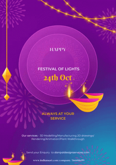 Purple Diwali Festival Of Lights Poster GIF