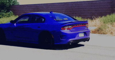 Purple Dodge Charger With California License Plate GIF