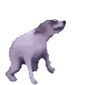 Purple Dog Standing On White Surface Sticker