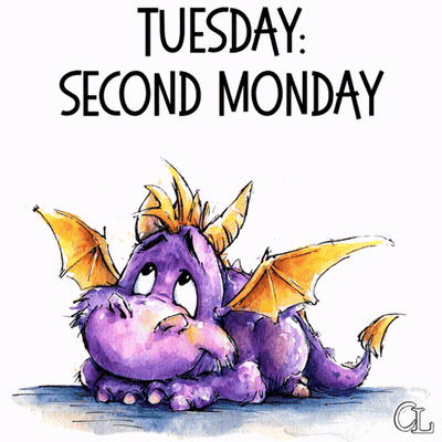 Purple Dragon Saying Tuesday Second Monday GIF