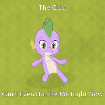Purple Dragon With Green Leaf Saying The Club Can't Even Handle Me GIF