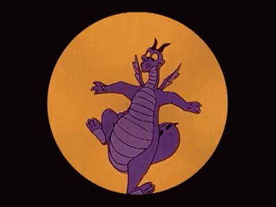 Purple Dragon With Horns In Circle On Yellow GIF