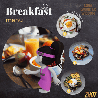 Purple Dress Doll On Breakfast Menu GIF