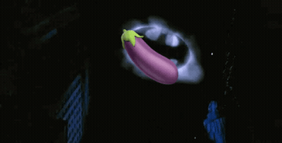 Purple Eggplant Flying Through Space GIF