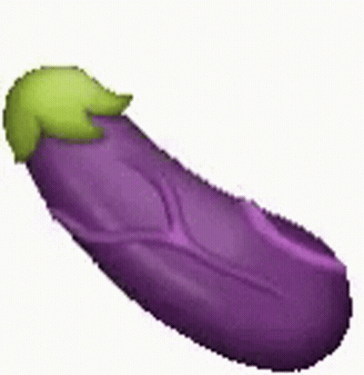 Purple Eggplant With Green Stem GIF