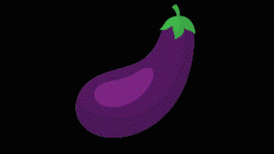 Purple Eggplant With Green Stem GIF