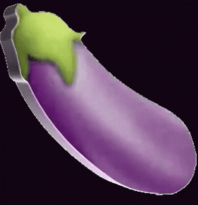 Purple Eggplant With Green Top GIF