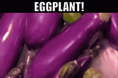 Purple Eggplants With Eggplant Text GIF