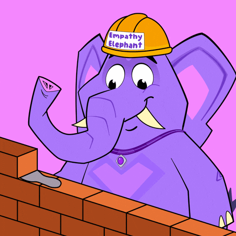 Purple Elephant Wearing Empathy Hard Hat