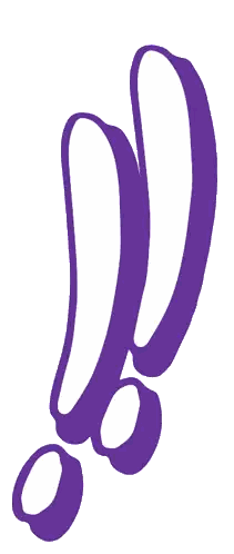 Purple Exclamation Point With Circles Sticker