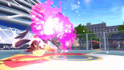 Purple Explosion Coming Out Of Feet GIF
