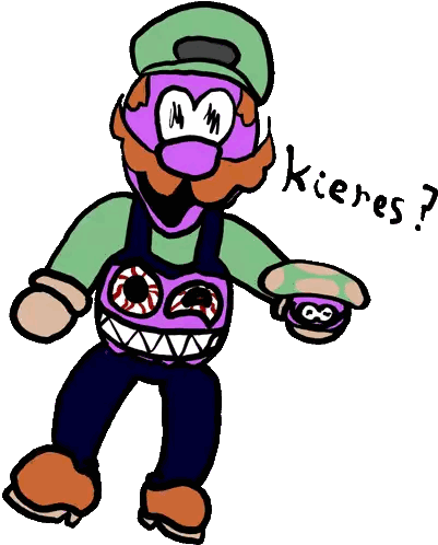 Purple Face Man Holding Mushroom Kieres Sticker