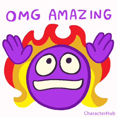 Purple Face With Flames OMG Amazing GIF