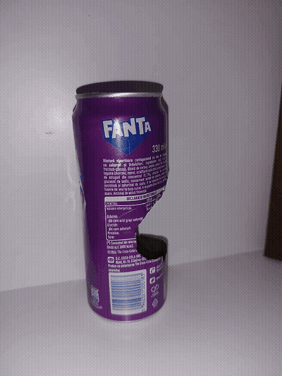 Purple Fanta Can On Table GIF