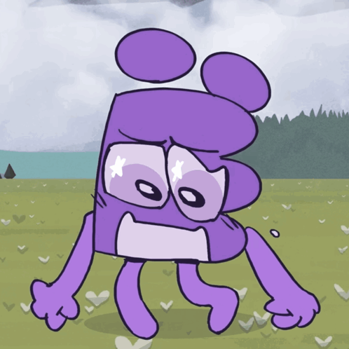 Purple Figure With Sad Face GIF