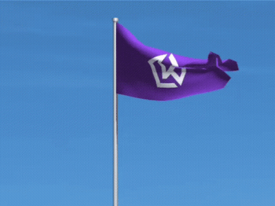 Purple Flag With White Letter K GIF