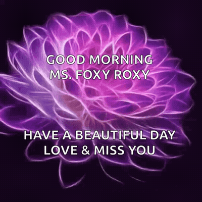 Purple Flower Good Morning Ms. Foxy Roxy GIF