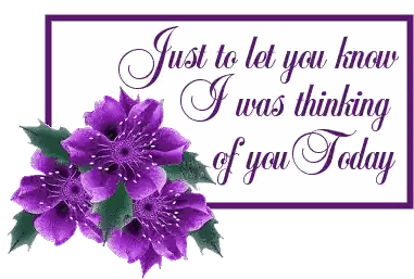 Purple Flower Thinking Of You Today Sticker