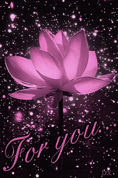 Purple Flower With For You Text GIF