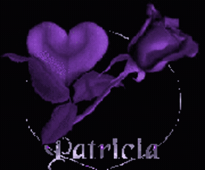 Purple Flower With Heart Center Named Patricia GIF