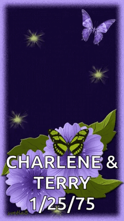 Purple Flowers And Butterflies Charlene And Terry GIF