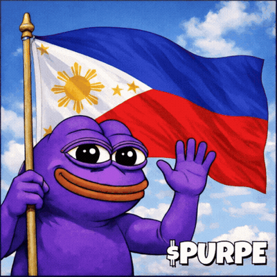 Purple Frog Holding Filipino Flag Saying Purpe GIF