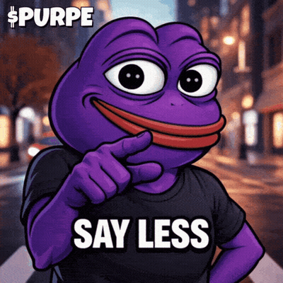 Purple Frog In Black Shirt Say Less GIF