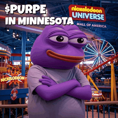 Purple Frog In Front Of Nickelodeon Sign GIF