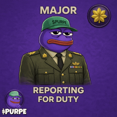 Purple Frog In Military Uniform Major Reporting For Duty GIF