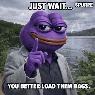 Purple Frog In Suit Just Wait Spurpe You Better Load Them Bags GIF