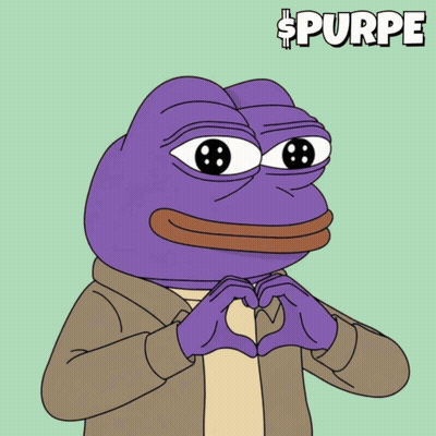 Purple Frog Making Heart With Hands Saying Purpe GIF