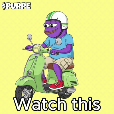 Purple Frog Riding Green Scooter Watch This GIF