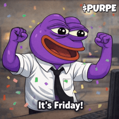 Purple Frog Says It's Friday GIF