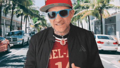 Purple Frog Sitting On Couch Holding Soda Can Purpe In South Beach GIF