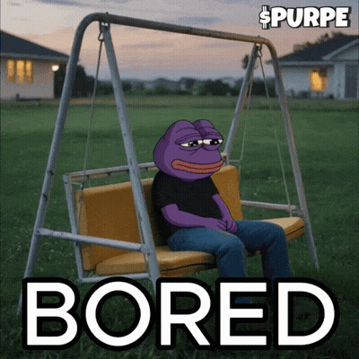 Purple Frog Sitting On Swing Bored GIF