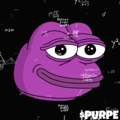 Purple Frog Surrounded By Math Equations Saying Spurpe GIF