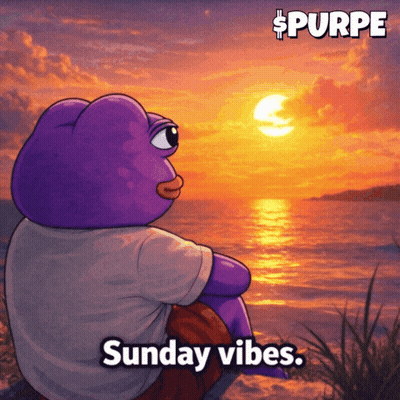 Purple Frog Watching Sunset Sunday Vibes GIF