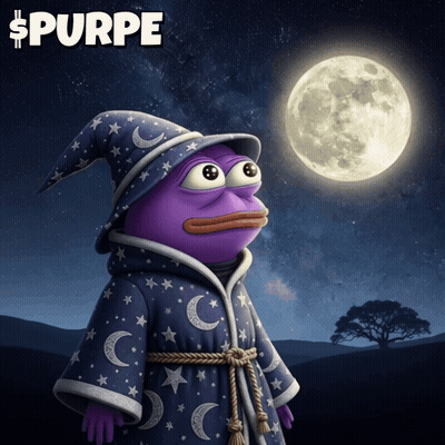 Purple Frog Wizard With Full Moon GIF