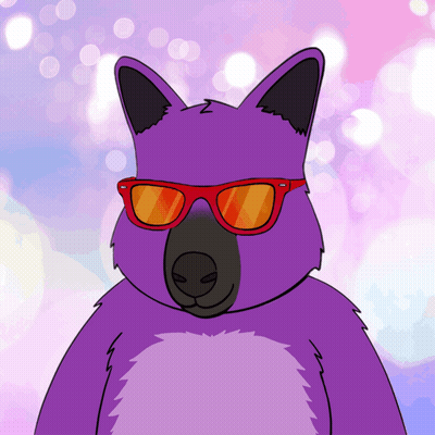 Purple Furry Animal With Red Sunglasses GIF