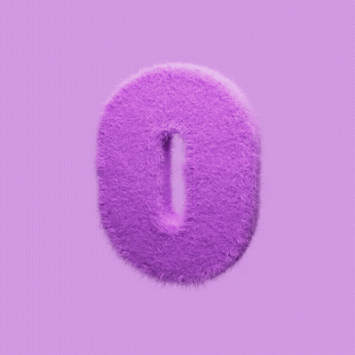 Purple Furry Letter O On Purple Background GIF